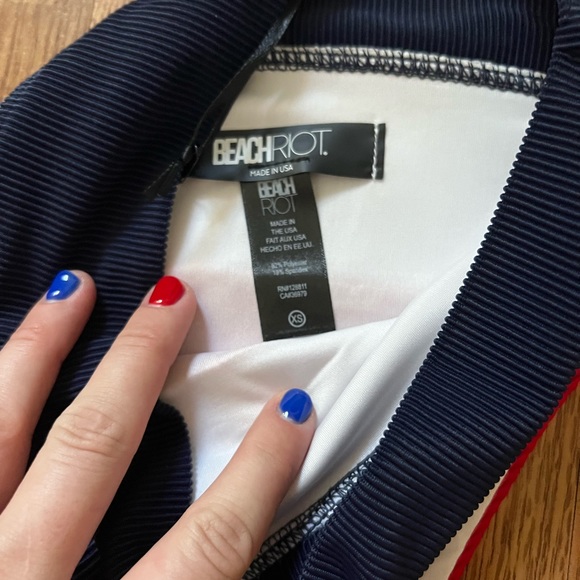 NWT Beach Riot Alexis Bikini Bottom Red White Blue - Picture 6 of 7